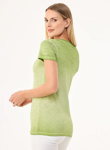 ORGANICATION ORGANICATION Cold Pigment Dyed T-Shirt aus Bio-Baumwolle mit Baum-Print, Grün(grass green), – Produktbild 3 von 4