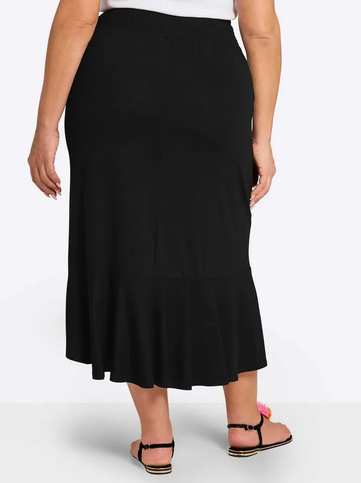 sheego sheego Strandkleid Webrock, Schwarz, – Produktbild 2 von 4