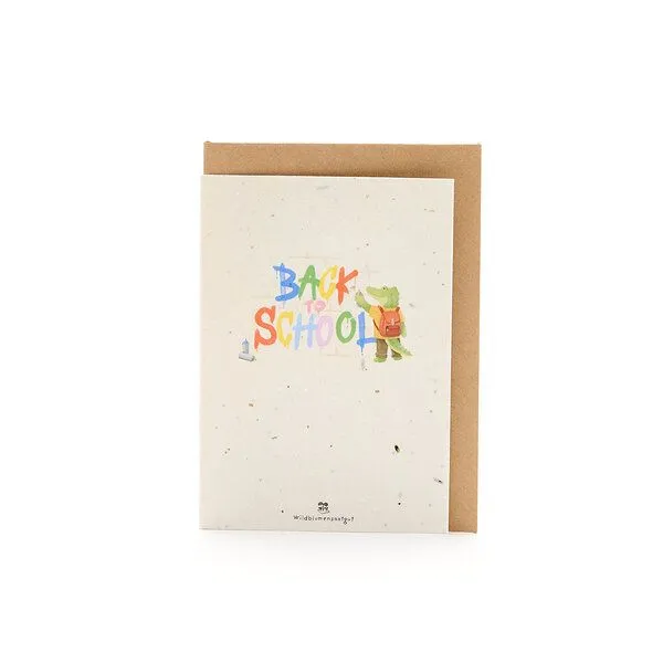 Die Stadtgärtner Die Stadtgärtner Wachsende Grußkarte zum Schulanfang I Back to School Karte „Graffiti“ mit Saatpapier I Mit Wildblumen-Samen zum Einpflanzen I Grußkarte mit Umschlag I 10,5 x 14,8 cm (DIN A6) I Kreative Geschenkidee für Kinder, Schule & Schulalltag – Produktbild 1 von 1