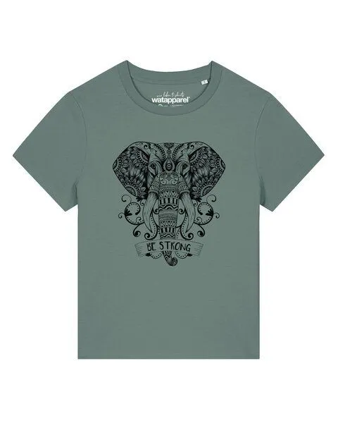watapparel watapparel T-Shirt Frauen Mandala Elephant, Green bay, – Produktbild 1 von 2