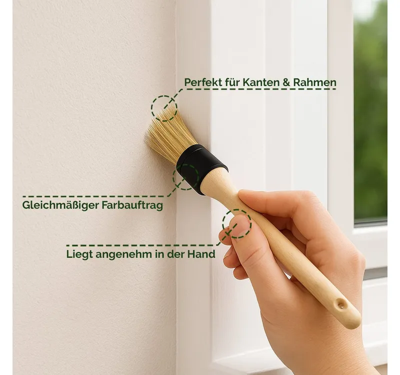 Veluxis Renovierungsset Veluxis®Pinsel-Set 10-teilig–Malerpinsel aus FSC-Holz mit Kunstborsten, Profi Malerzubehör für präzises & sauberes Streichen – Produktbild 3 von 5