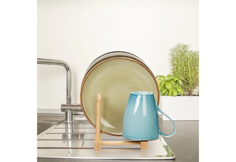 RELAXDAYS RELAXDAYS Geschirrständer Tellerständer Bambus, Zubehör für Teller, Braun, – Produktbild 3 von 5