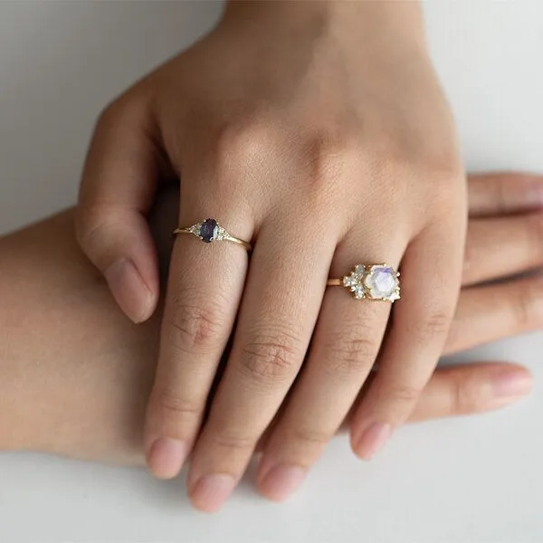 Eppi Eppi Verlobungsring mit Alexandrit und Diamanten Sheldo, Gelb, – Produktbild 3 von 4