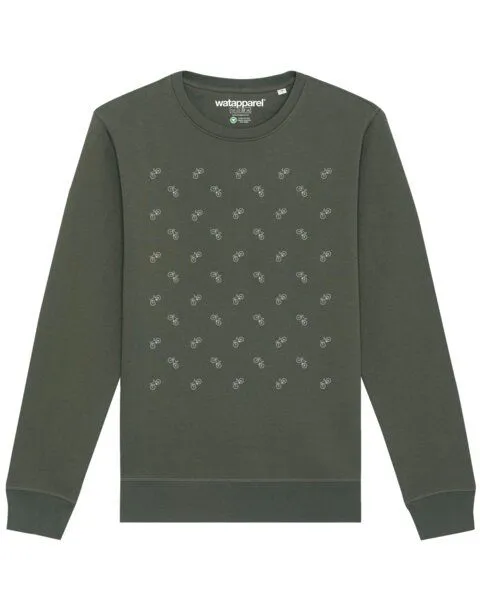 watapparel watapparel Sweatshirt Unisex Fahrräder, Khaki, – Produktbild 1 von 3