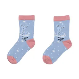 Walkiddy Kinder Socken Bio-Baumwolle Mermaids/White Horses lila GOTS zertifiziert weiche Walkiddy Kindersocken vegan elastisch atmungsaktiv nachhaltige Socken für Mädchen und Jungen – Produktbild 1 von 1