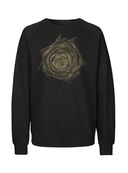 Peaces.bio - handbedruckte Biomode Peaces.bio - handbedruckte Biomode Bio Damen Sweatshirt Loose Fit Rose – Produktbild 1 von 1