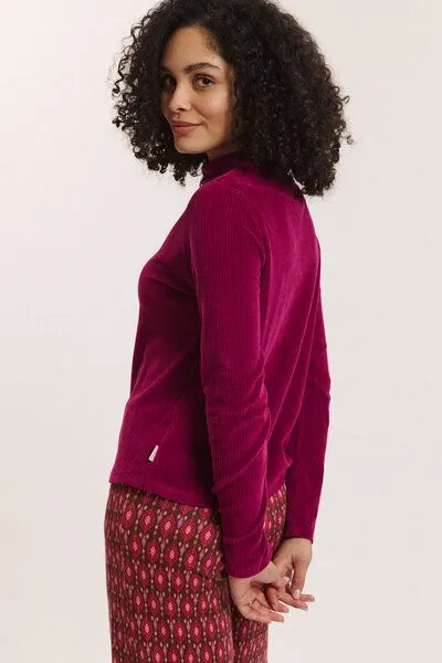Tranquillo Tranquillo Sweatshirt Selinaa aus Biobaumwolle, Raspberry, – Produktbild 4 von 6
