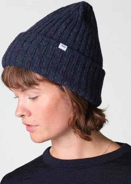 Klitmøller Collective Klitmøller Collective Melierter Beanie aus Wolle, Navy (blau), – Produktbild 1 von 4