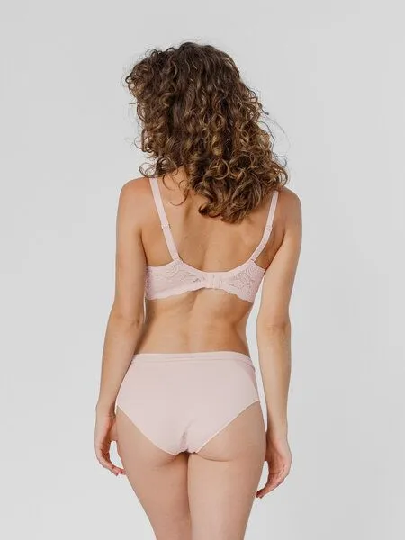 erlich textil erlich textil Elisabeth bügelloser BH mit Spitze aus Bio-Baumwolle, made in Europe, Cappuccino, – Produktbild 6 von 7