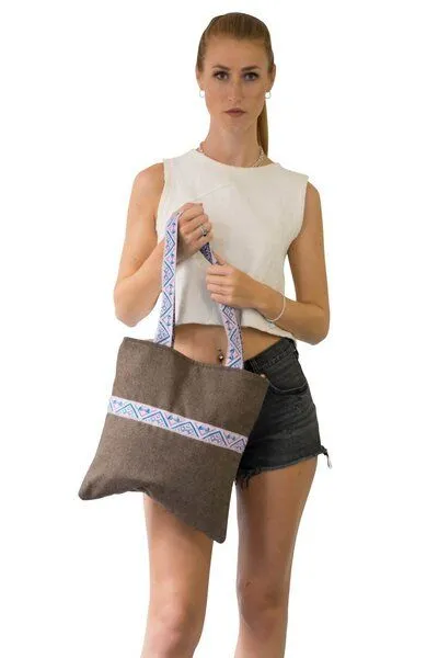 manbefair manbefair Tweed Shopper Celine, Grau, – Produktbild 4 von 4