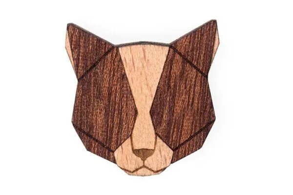 BeWooden BeWooden Brosche aus Holz – Rote Katze – Produktbild 1 von 4