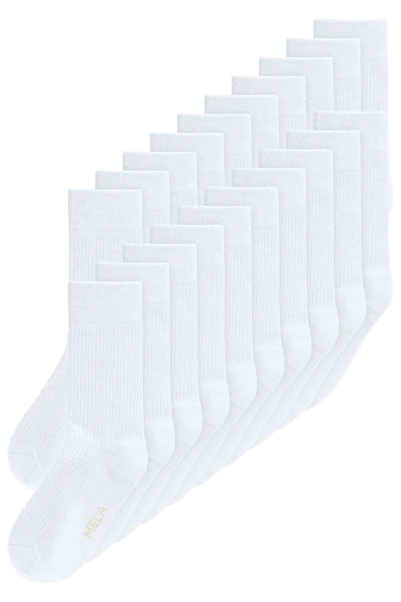 MELA MELA Damen vegan Multipack 20x Socken Gerippt Weiß, Weiß, – Produktbild 1 von 1