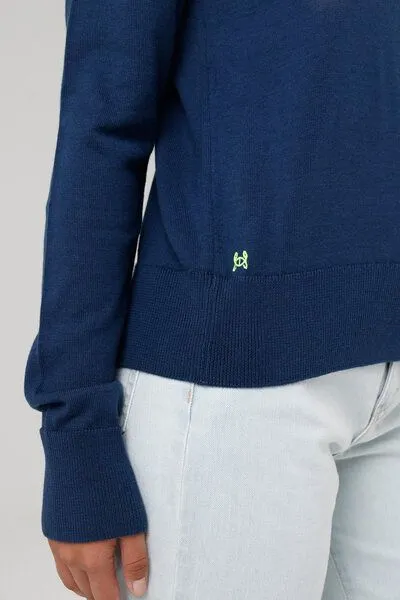 GORG GORG Damen Strickpullover mit Rundhalsausschnitt, Navy, – Produktbild 3 von 4