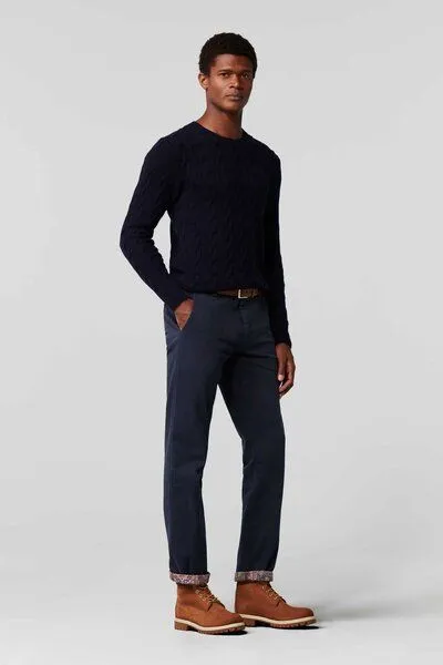 Meyer MEYER Thermo Fine Twill Chino, Blau (dunkelblau), – Produktbild 3 von 5