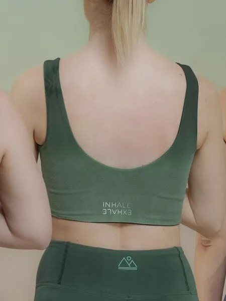 nice to meet me nice to meet me Reversible Crop Tank aus weicher Biobaumwolle, Tie dye green, – Produktbild 3 von 8
