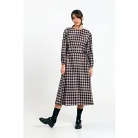 SUITE13LAB SUITE13LAB Damen vegan Kleid Ota Check Schwarz Ecru – Produktbild 1 von 1