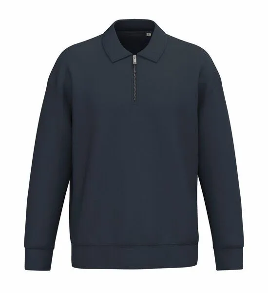 Greenspired Greenspired Nachhaltiges Unisex-Sweatshirt mit Polokragen & Zipper 300 g/m² XS - XXL, Navyblau, – Produktbild 1 von 1