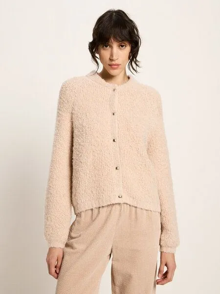 LANIUS LANIUS Boucle College Strickjacke, Nude, – Produktbild 3 von 4