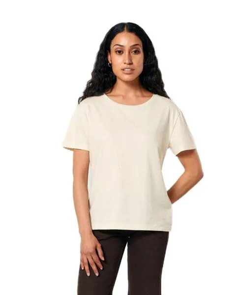 YTWOO YTWOO Damen-Scoop-Neck-T-Shirt aus Bio-Baumwolle, Natural, – Produktbild 2 von 4