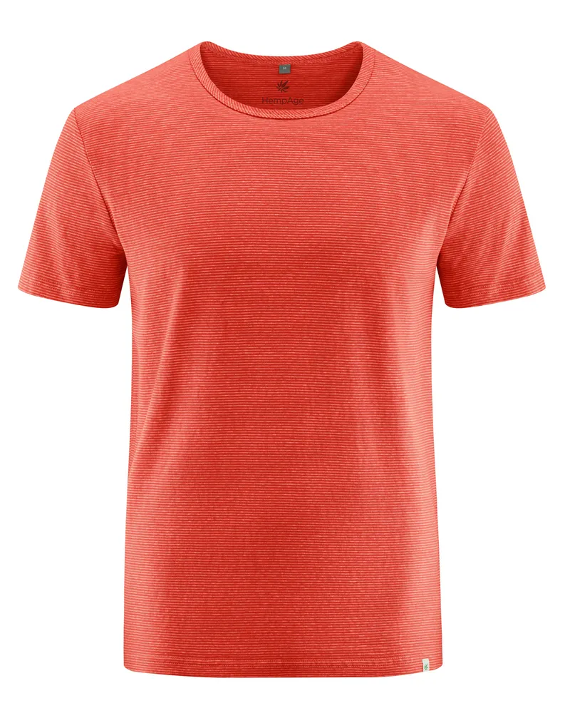 HempAge Hempage Herren vegan Hemd Gestreift Magna Rot/Natur, Rot, – Produktbild 1 von 2