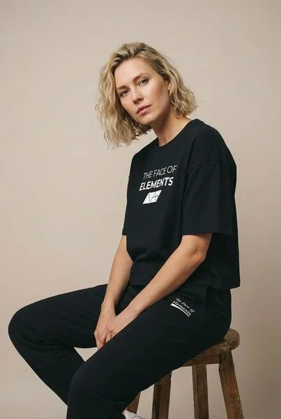 THE FACE OF ELEMENTS THE FACE OF ELEMENTS Statement - Relaxed Fit Sweatpant aus 100% Bio-Baumwolle, Black (schwarz), – Produktbild 2 von 4