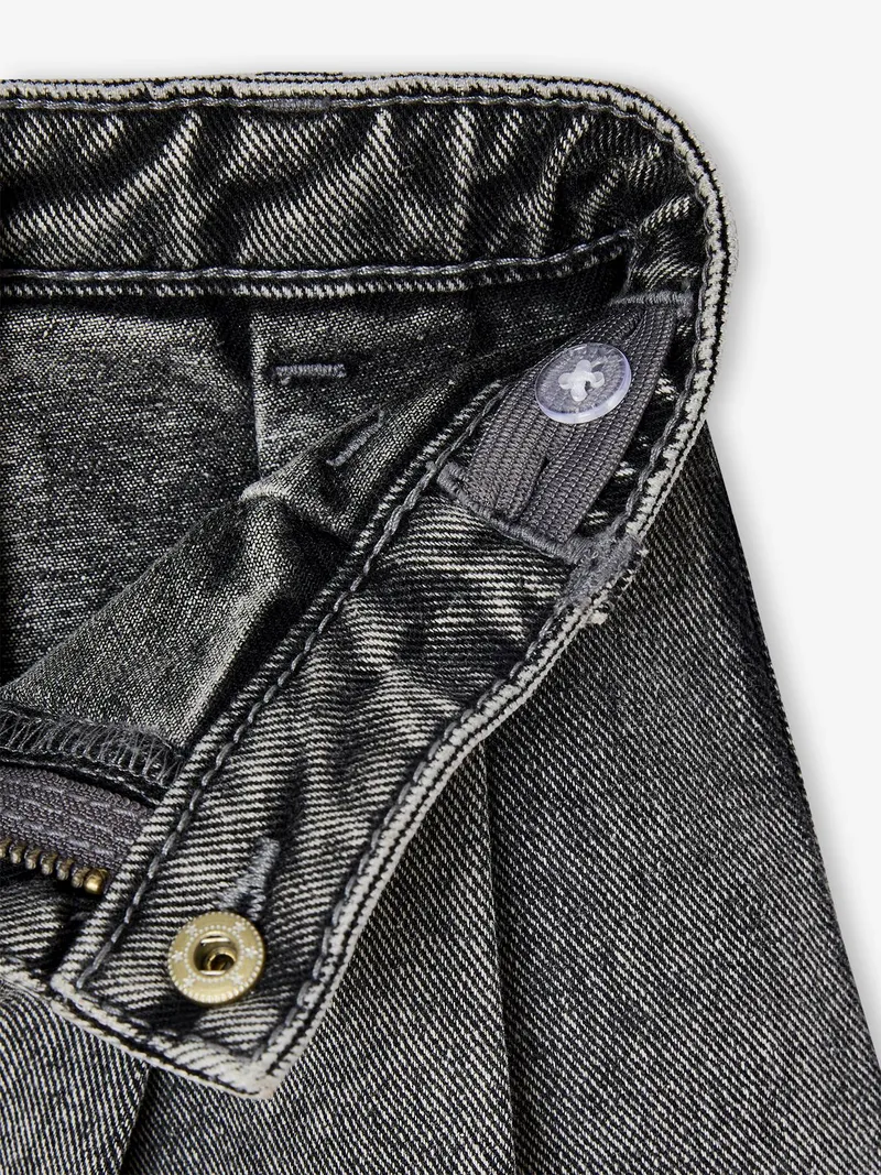 Vertbaudet Mädchen Faltenrock aus Denim er denim, Grauer denim, – Produktbild 3 von 3