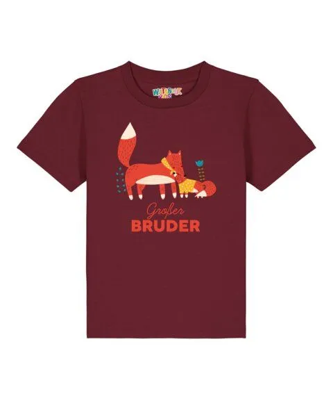 watabout.kids watabout.kids T-Shirt Kinder Fuchs Großer Bruder, Burgundy, – Produktbild 1 von 2