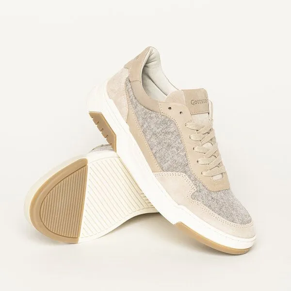 Gottstein Gottstein Woll-Sneaker Flow - Nachhaltiger Wollschuh für Damen & Herren aus 100% Schurwolle & hochwertigen Wildleder - Freizeit Sneakers aus Wool - Low-Top Schnürer, Vanilla, – Produktbild 6 von 6