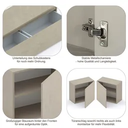 Home affaire Wohnwand Infinity, 7tlg. Breite 290 cm, Höhe variabel, Schrankwand, Anbauwand, (7-St), (Lowboard, T-Boden, 3x Hängewürfel, Würfelregal Set, Würfel-Element) – Produktbild 1 von 1