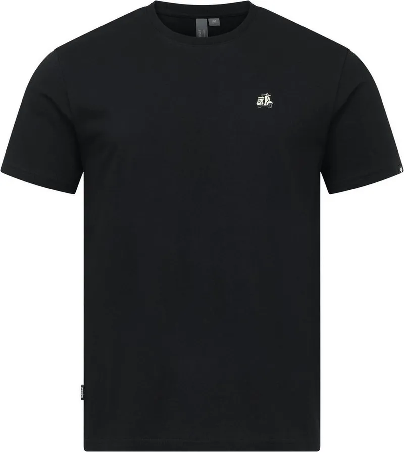 ragwear ragwear T-Shirt Samms F Gots YOUMODO Kurzärmliges Shirt mit Retro-Roller-Stickerei, Schwarz, – Produktbild 1 von 4