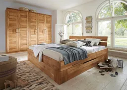 Home affaire Massivholzbett Tommy, Futonbett, aus Massive FSC-zertifizierte Wildeiche, Futon Stil (hohe Belastbarkeit: 200kg je Seite), Massivholz Scandi Design, Robust, stabil, In unterschiedlichen Breiten – Produktbild 1 von 1