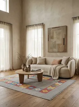Rugtales Kelim Gashgai Grau „Rugtales“ aus Schurwolle, 155x200 cm – Produktbild 1 von 1