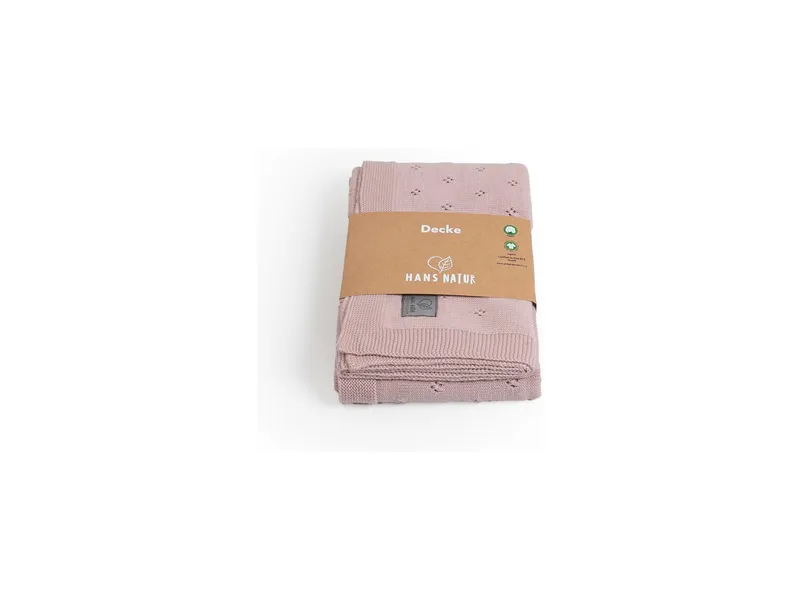 HANS NATUR HANS NATUR Babydecke Lochmuster Blume, 80x100 cm, Rosa, – Produktbild 2 von 2