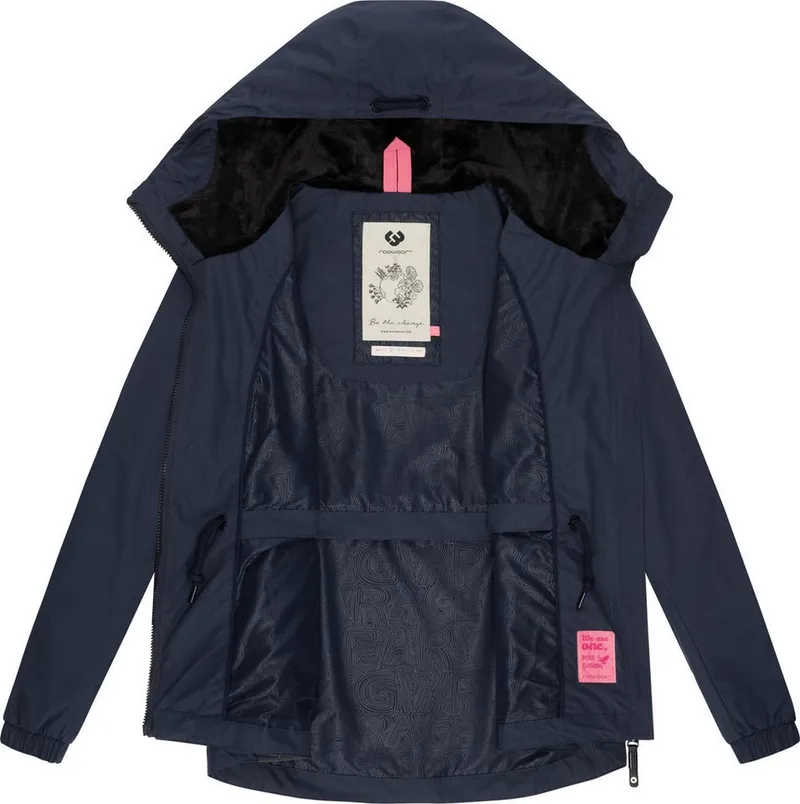 ragwear ragwear Outdoorjacke Danka Wasserdichte Übergangsjacke mit großer Kapuze, Blau, – Produktbild 1 von 5