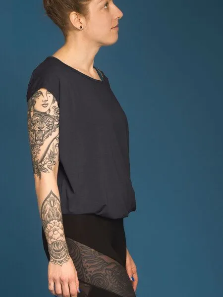 nice to meet me nice to meet me Relax T – lockeres T-Shirt aus TENCEL Lyocell und Bio-Baumwolle, Dark grey, – Produktbild 3 von 3
