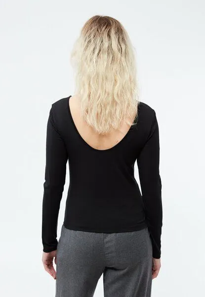 Givn Berlin Givn Berlin Longsleeve GBMIMI aus TENCEL mit tiefem Rückenausschnitt, Black (tencel), – Produktbild 4 von 4