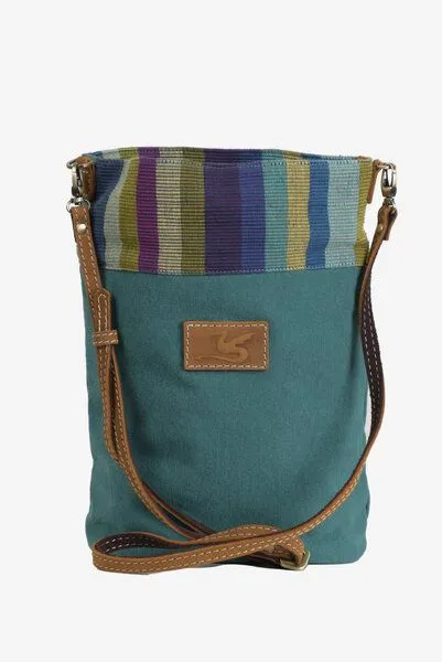Dragolina Dragolina Umhängetasche Willow mit Webstoff der Pwo Karen, Petrol (blaugrün), – Produktbild 4 von 4