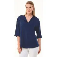 ORGANICATION ORGANICATION 3/4-Arm Bluse aus TENCEL Lyocell, Blau(navy), – Produktbild 1 von 1