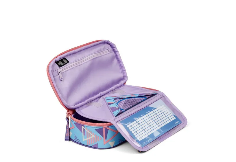 Satch Satch Federmäppchen Mäppchen, (Mäppchen, Geodreieck, Stundenplan), Mäppchen inkl. Geodreieck, Etui, Lila, – Produktbild 2 von 3