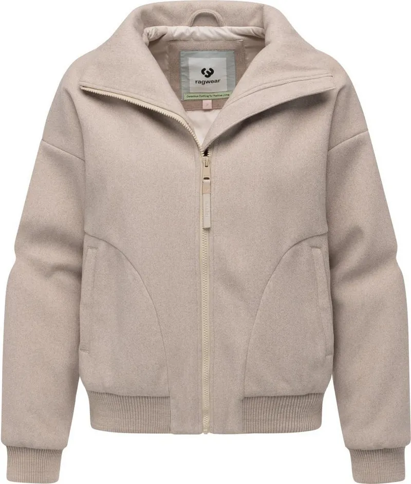 ragwear ragwear Outdoorjacke Toscia angesagte oversized Übergangsjacke in Woll-Optik, Beige|braun, – Produktbild 5 von 5
