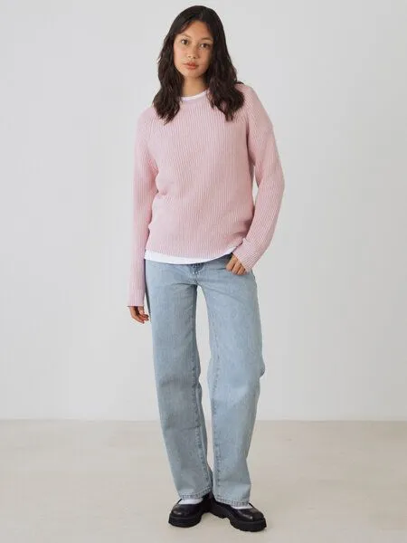 Honest Basics Honest Basics Damen Strickpullover aus 100% Bio-Baumwolle, Peony, – Produktbild 2 von 4