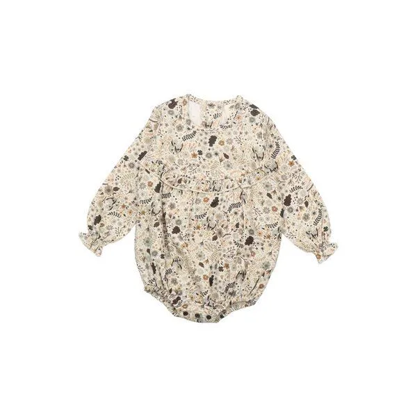 Walkiddy Walkiddy Baby Body Langarm GOTS zertifiziert Bio-Baumwolle, Rosa, Blumen-Muster, Grün, – Produktbild 1 von 2
