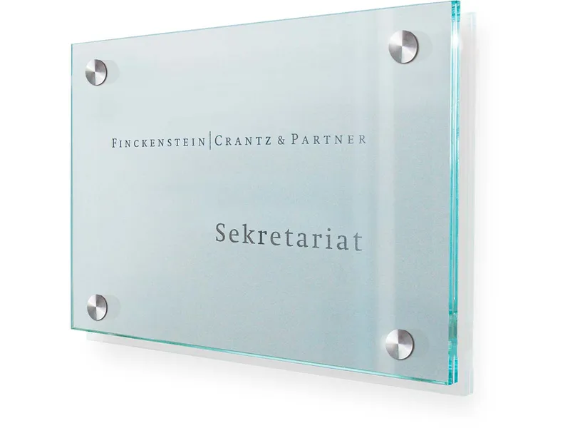 SignSystems SignSystems Türschild "Cristallo" 20 x 15 cm, 4 Halter, Ø 13 mm – Produktbild 1 von 1