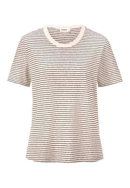 hessnatur hessnatur Streifen T-Shirt Relaxed aus Leinen mit reiner Bio-Baumwolle, Naturweiss, – Produktbild 3 von 4