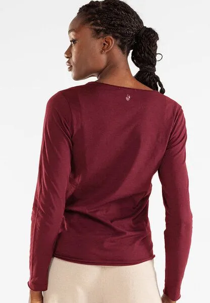 Alma & Lovis Alma & Lovis Smartes Langarmshirt aus Bio-Baumwolle | Smart Shirt, Berry (dunkelrot), – Produktbild 2 von 3