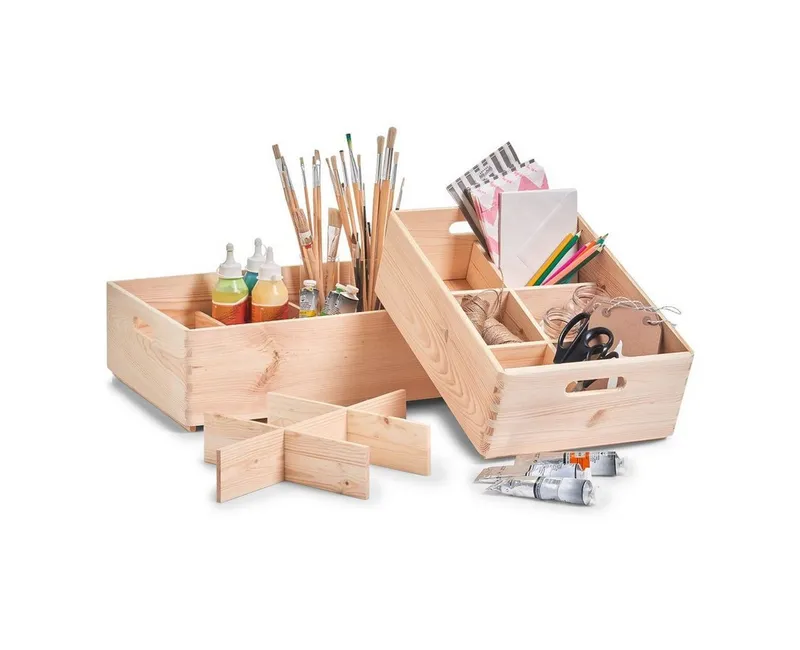 Zeller Present Allzweckkiste, Nadelholz, Kiefer, 40 x 30 x 7 cm – Produktbild 2 von 2