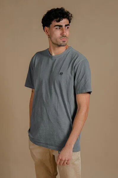 Trendsplant Trendsplant Essential Pigment T-Shirt Vintage Indigo, Grau, – Produktbild 2 von 4