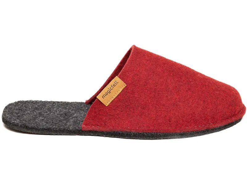 Magicfelt Magicfelt Filz-Pantoffel Magic Travel aus 100% recycelter Schurwolle für Damen & Herren, Rot, – Produktbild 1 von 2