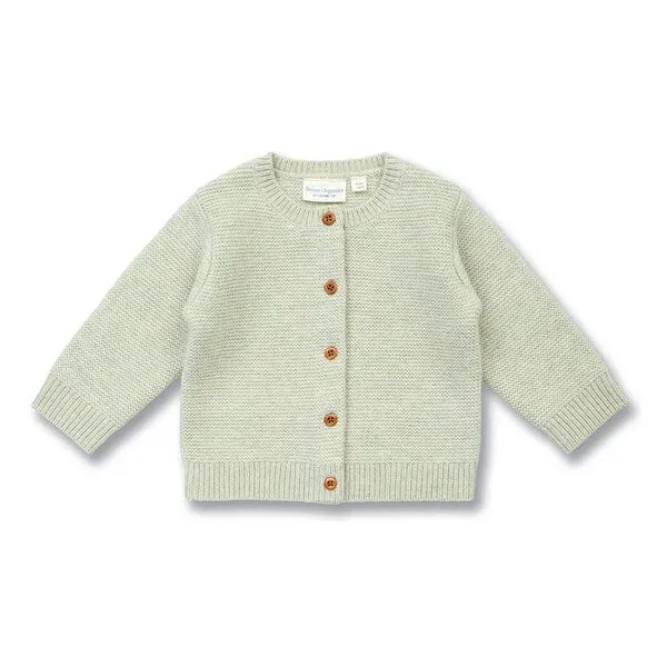 Sense Organics Sense Organics Baby Strickjacke aus Merinowolle, Modell MARLOO, Lindgrün melange, – Produktbild 1 von 3
