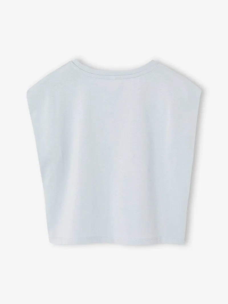 Vertbaudet T-Shirt Mädchen mit Schulterpolstern, Hellblau, – Produktbild 4 von 4
